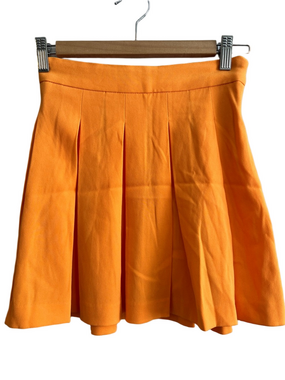 BABATON Aritzia Size 00 Tangelo Orange Pleated A-Line Mini Skirt